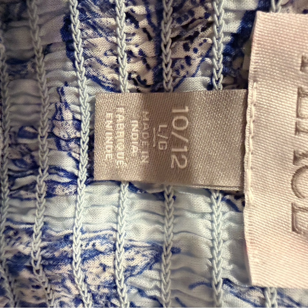 The Children’s Place GirlsTropical Smocked Tiered Dress Blue size Large (10/12) - Picture 9 of 9